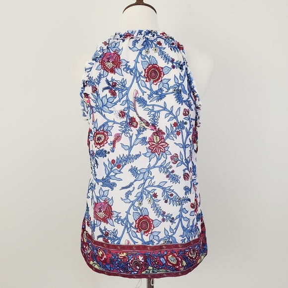 Point Sur J. Crew Ruffle Block Print Top - Picture 10 of 14